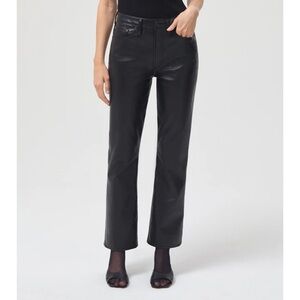 Agolde recycled leather relaxed boot pant in detox black